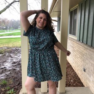 POPSUGAR Green Floral Dress